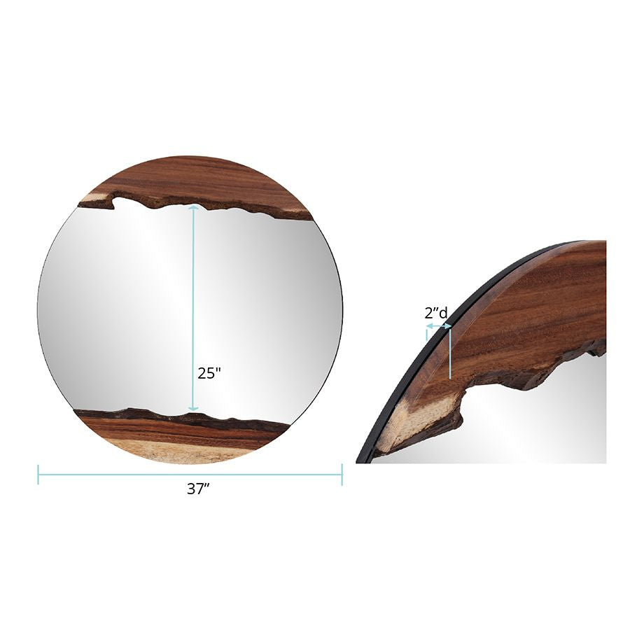 Palamas Live Edge Round Mirror