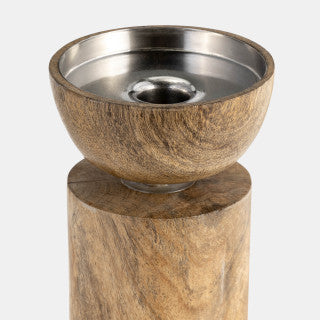 Baltic Wood Candleholder 11"