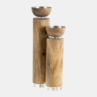 Baltic Wood Candleholder 14"