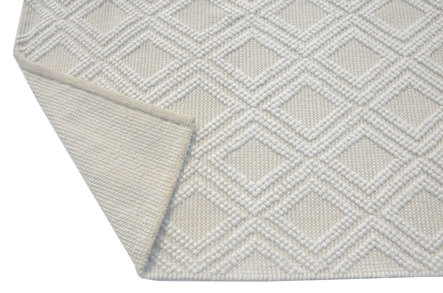 Evora Handwoven PET Ivory Diamonds Rug