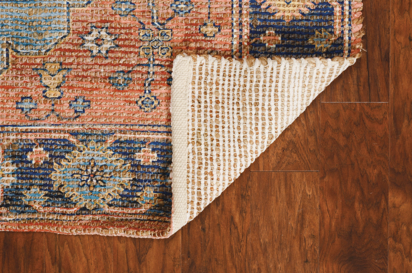 Amir Blue Medallion Handwoven Jute Rug