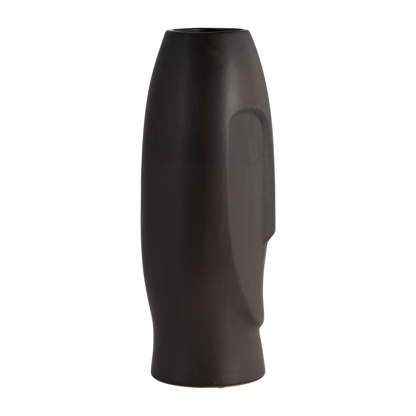 Janus Black Ceramic Vase 14"
