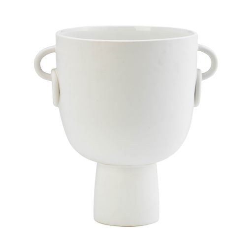 Vitali White Ceramic Vase 10"
