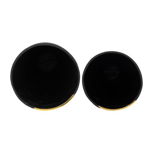 Sarello Black + Brass Metal Vases