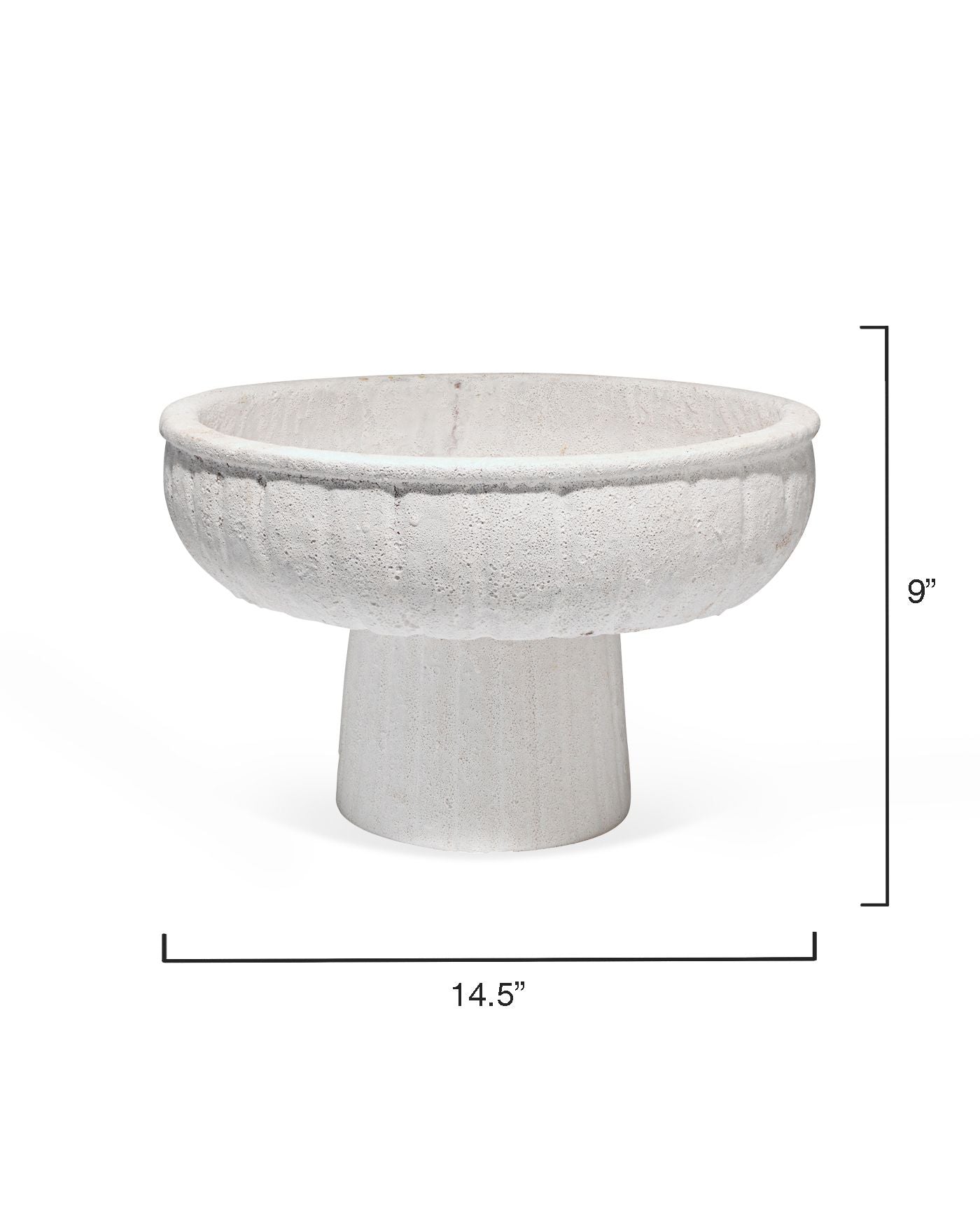 Milos White Ceramic Pedestal Bowl Lg