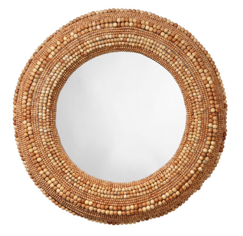 Eastwood Natural Beaded Round Mirror 37"