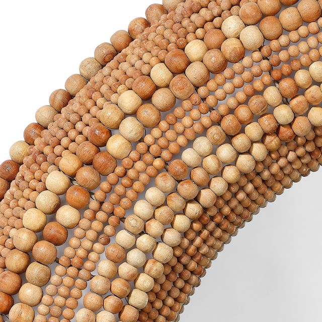 Eastwood Natural Beaded Round Mirror 37"