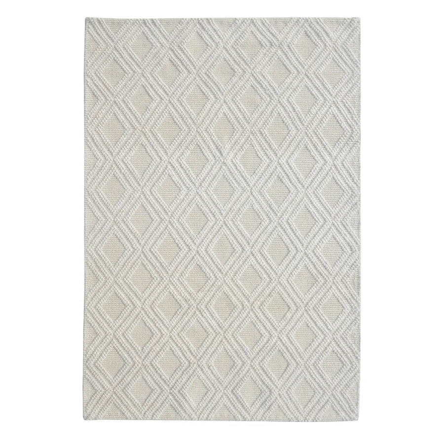 Evora Handwoven PET Ivory Diamonds Rug