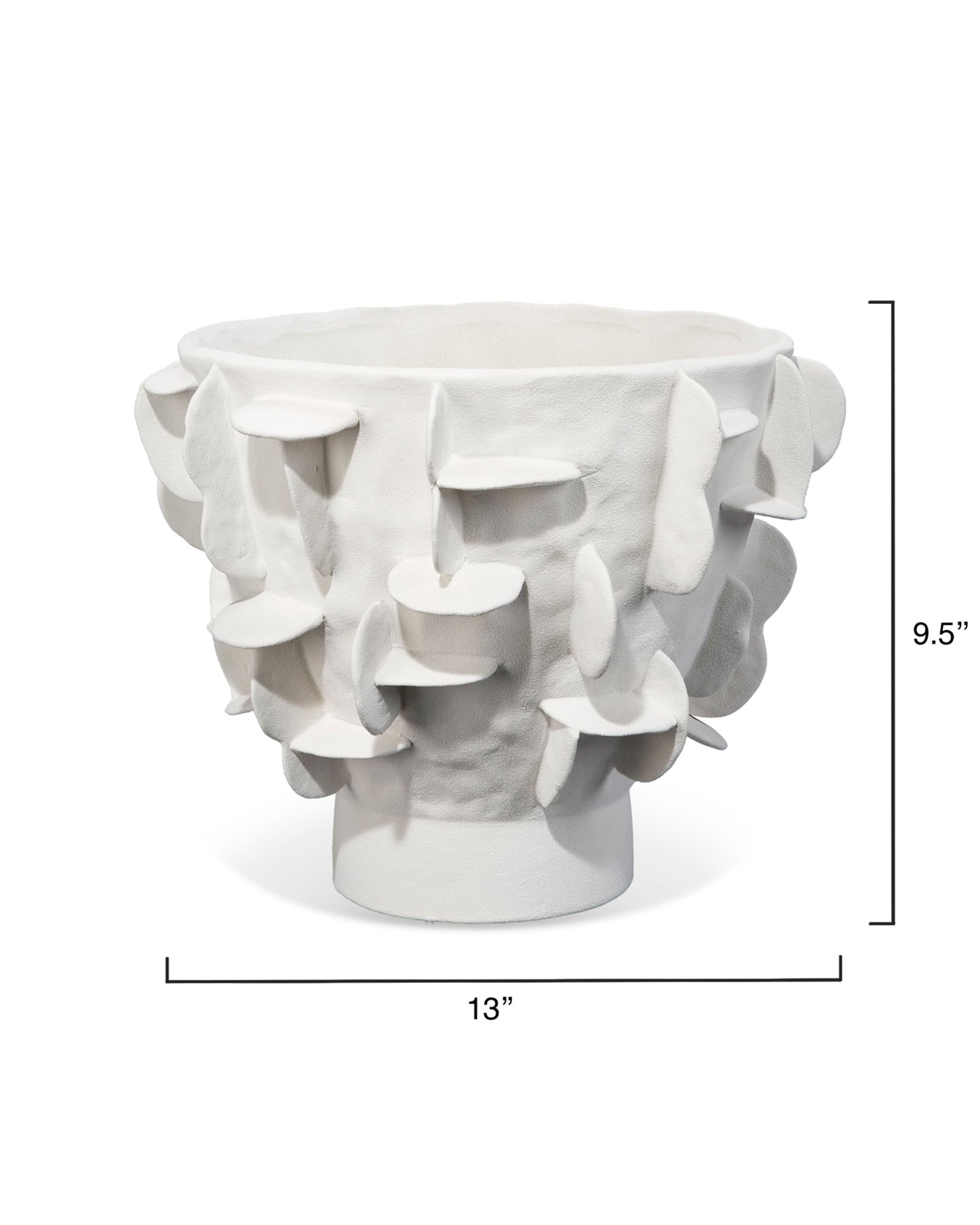 Ilios White Matte Ceramic Vase 9.5"