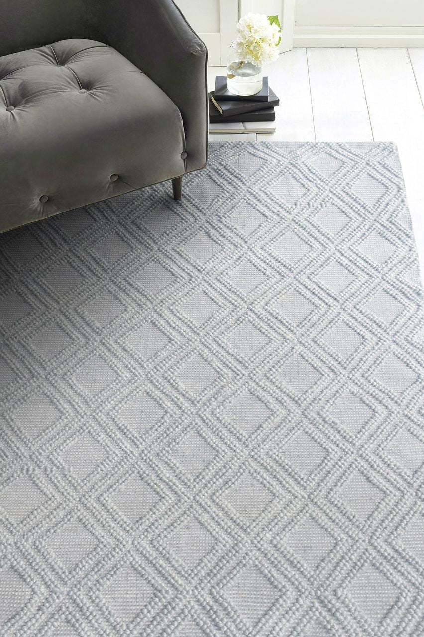Evora Handwoven PET Gray Diamonds Rug