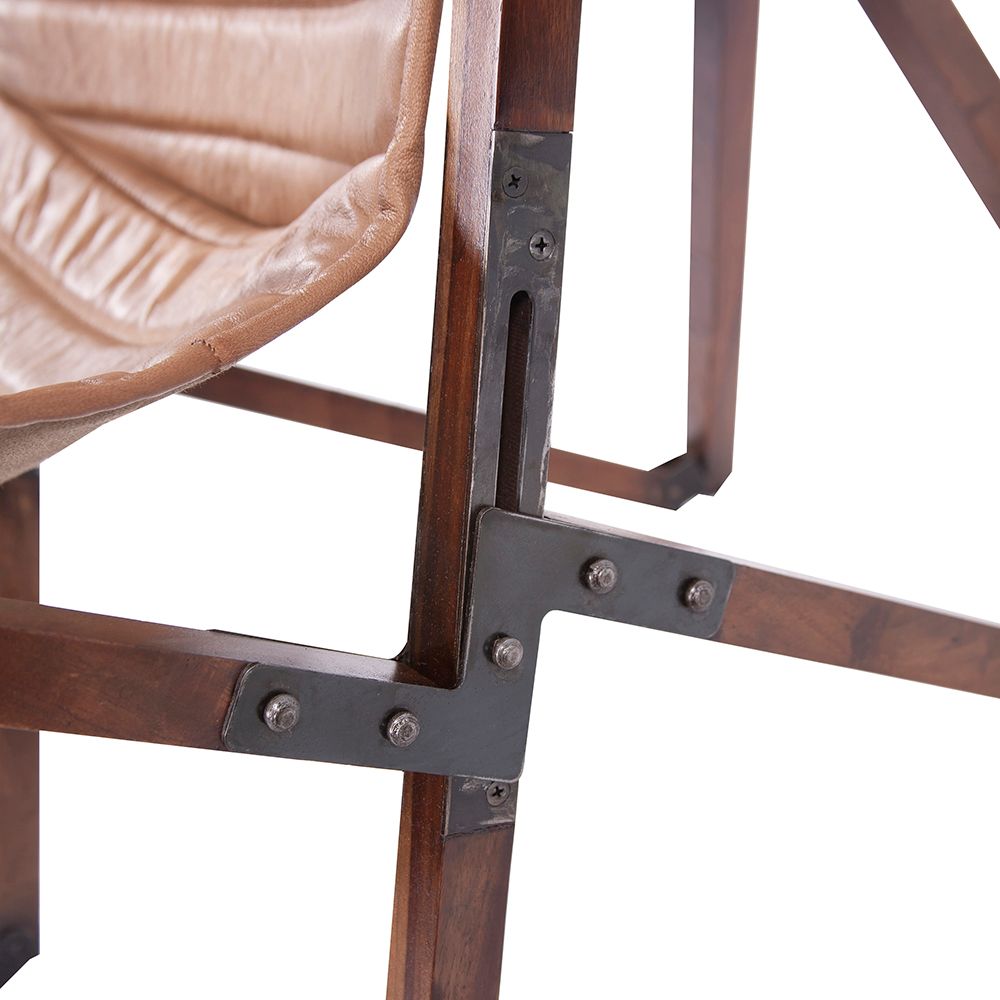 Paola Brown Leather Sling Chair