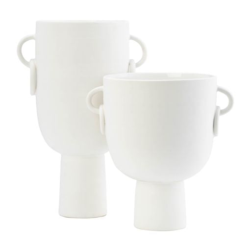Vitali White Ceramic Vase 10"