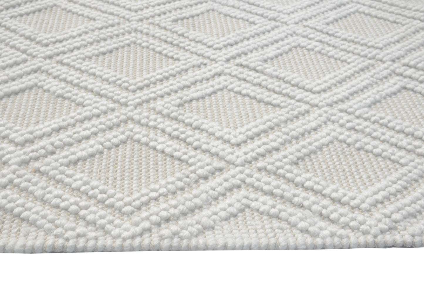 Evora Handwoven PET Ivory Diamonds Rug