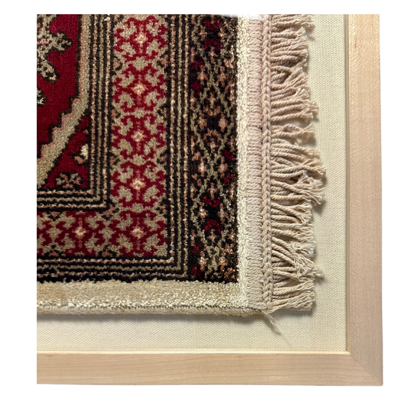 Red Square Framed Textile 17 x 15