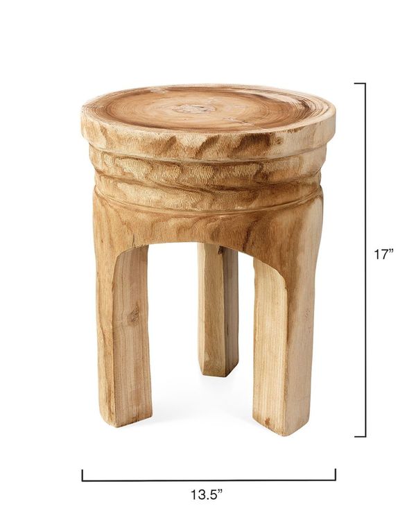 Abbas Natural Wood Side Table