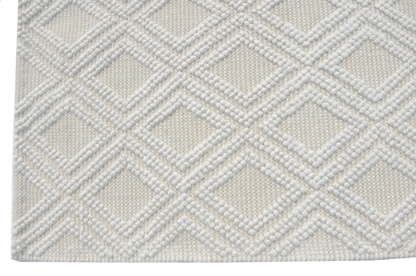 Evora Handwoven PET Ivory Diamonds Rug