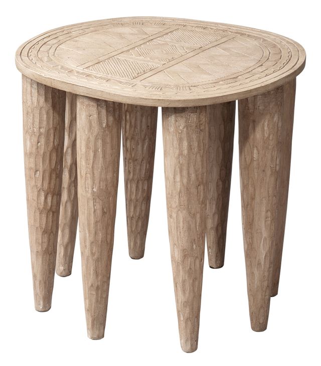 Anek Natural Etched Wood Table