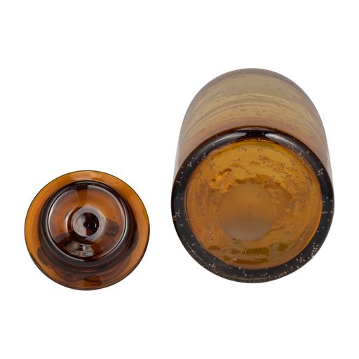 Cyrus Amber Blown Glass Canister 12"