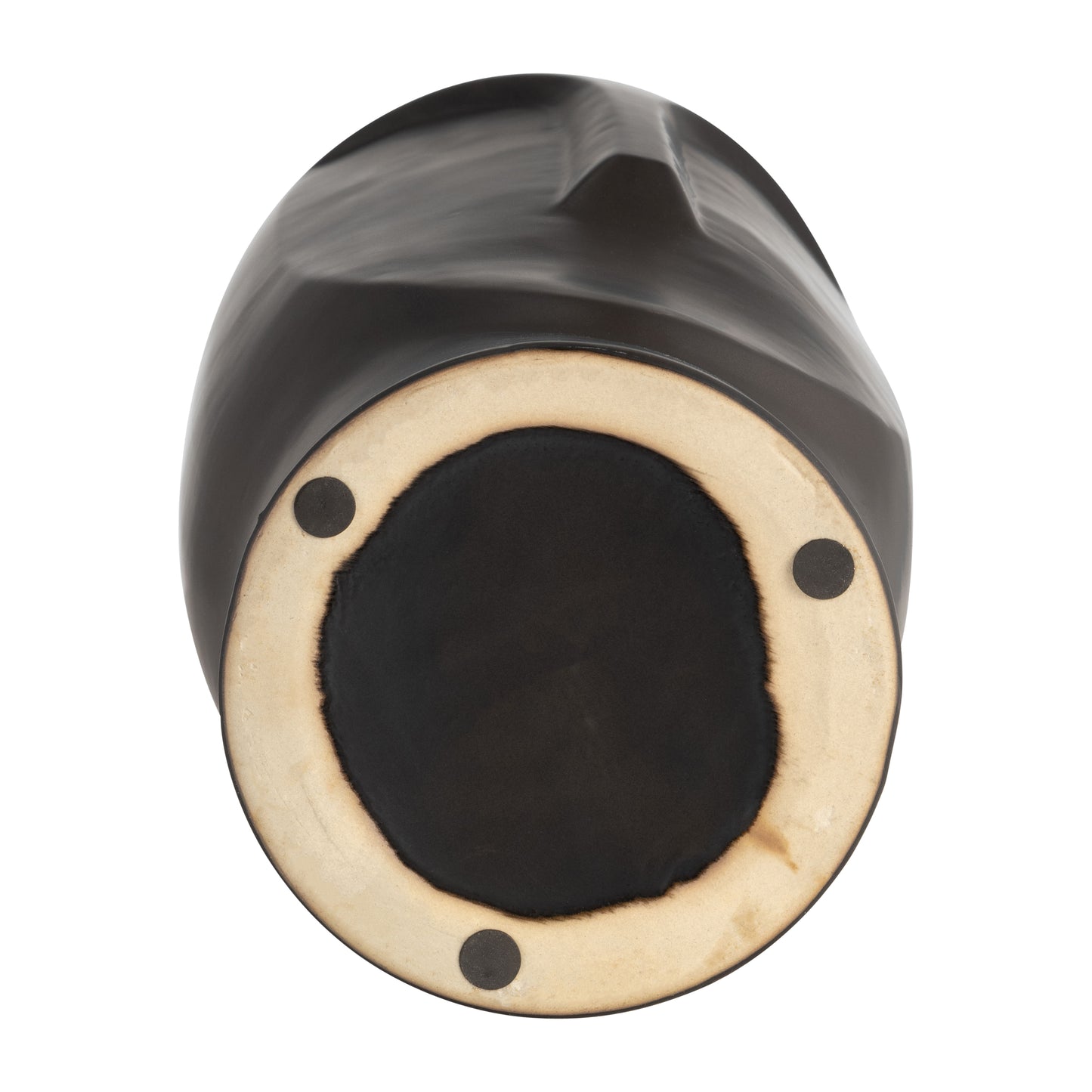 Janus Black Ceramic Vase 14"