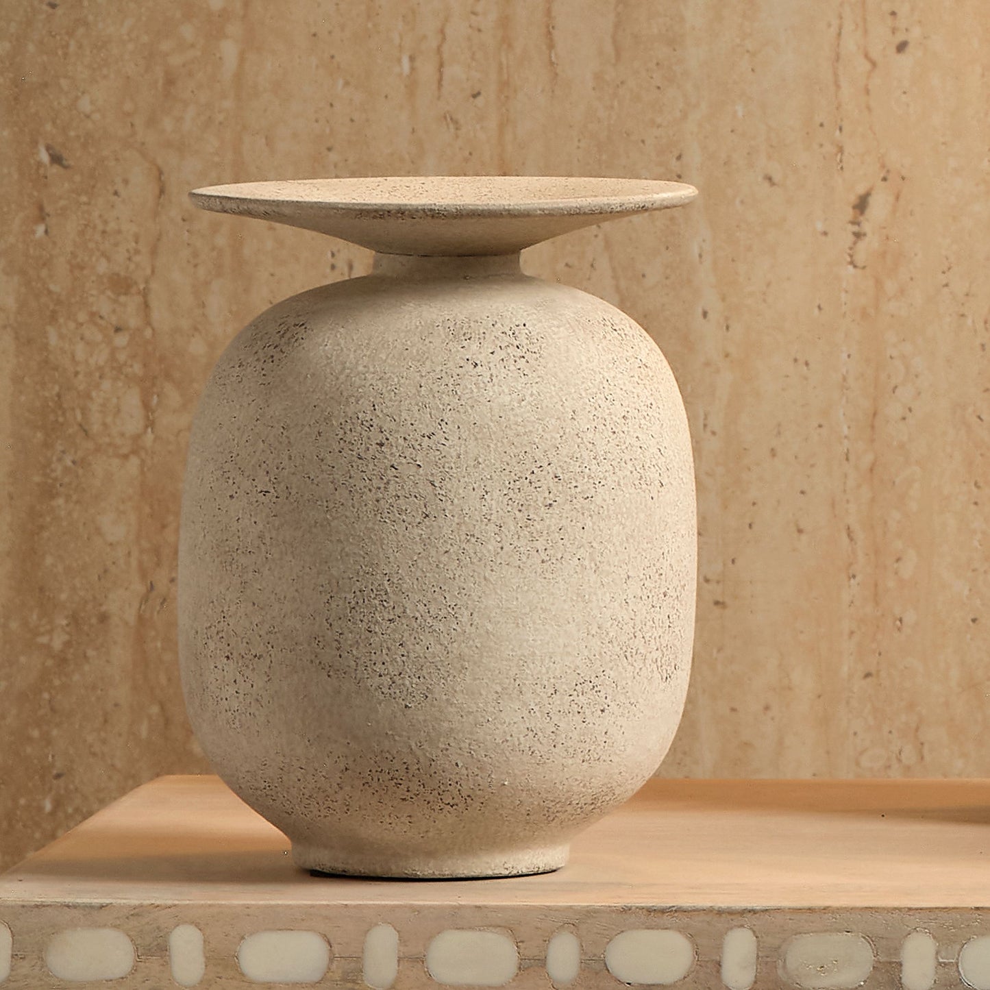 Harmony Natural Ceramic Vase 7.75"