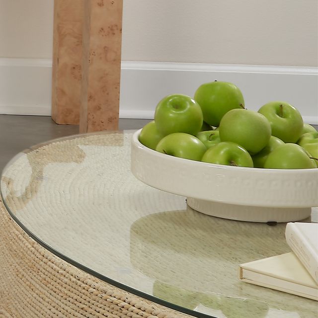 Volos White Ceramic Pedestal Bowl