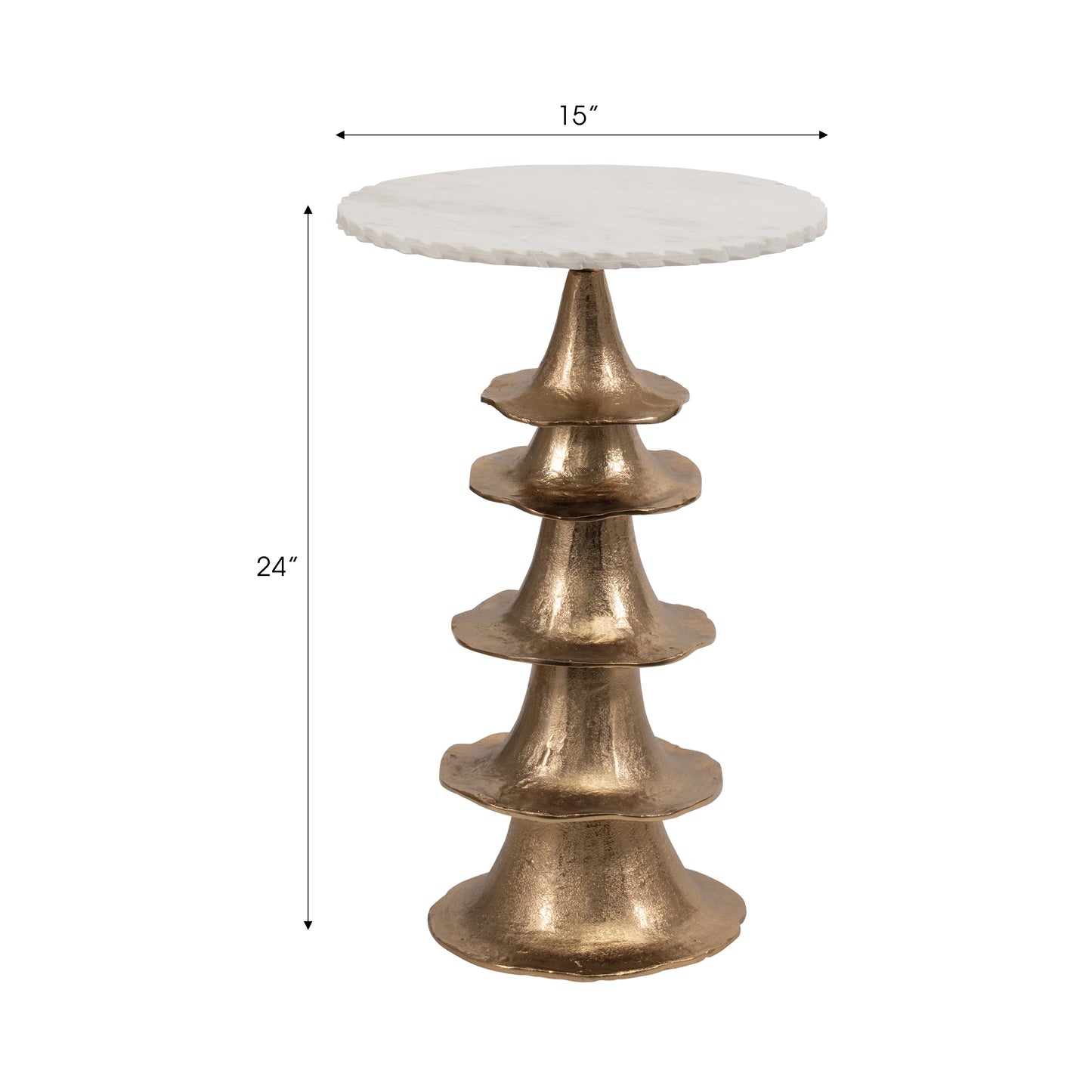 Minaret Marble + Gold Side Table
