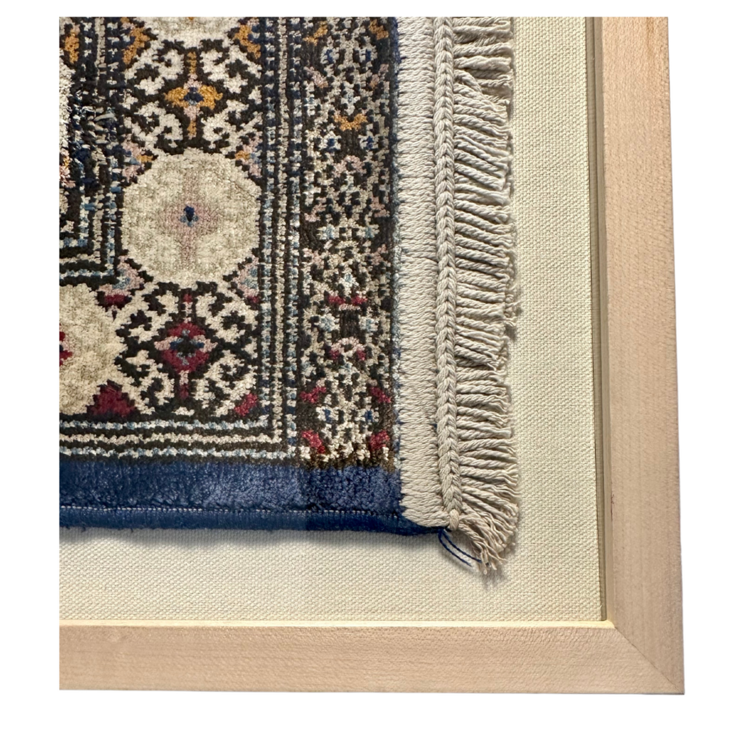 Blue + Yellow Mosaic Framed Textile 17 x 15