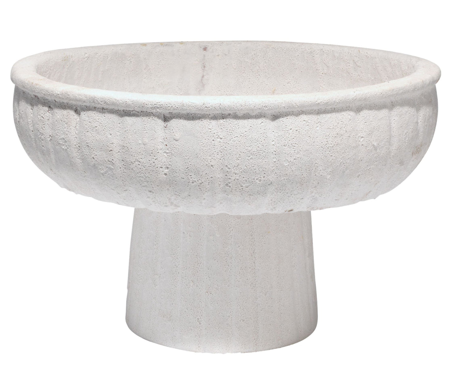 Milos White Ceramic Pedestal Bowl Lg