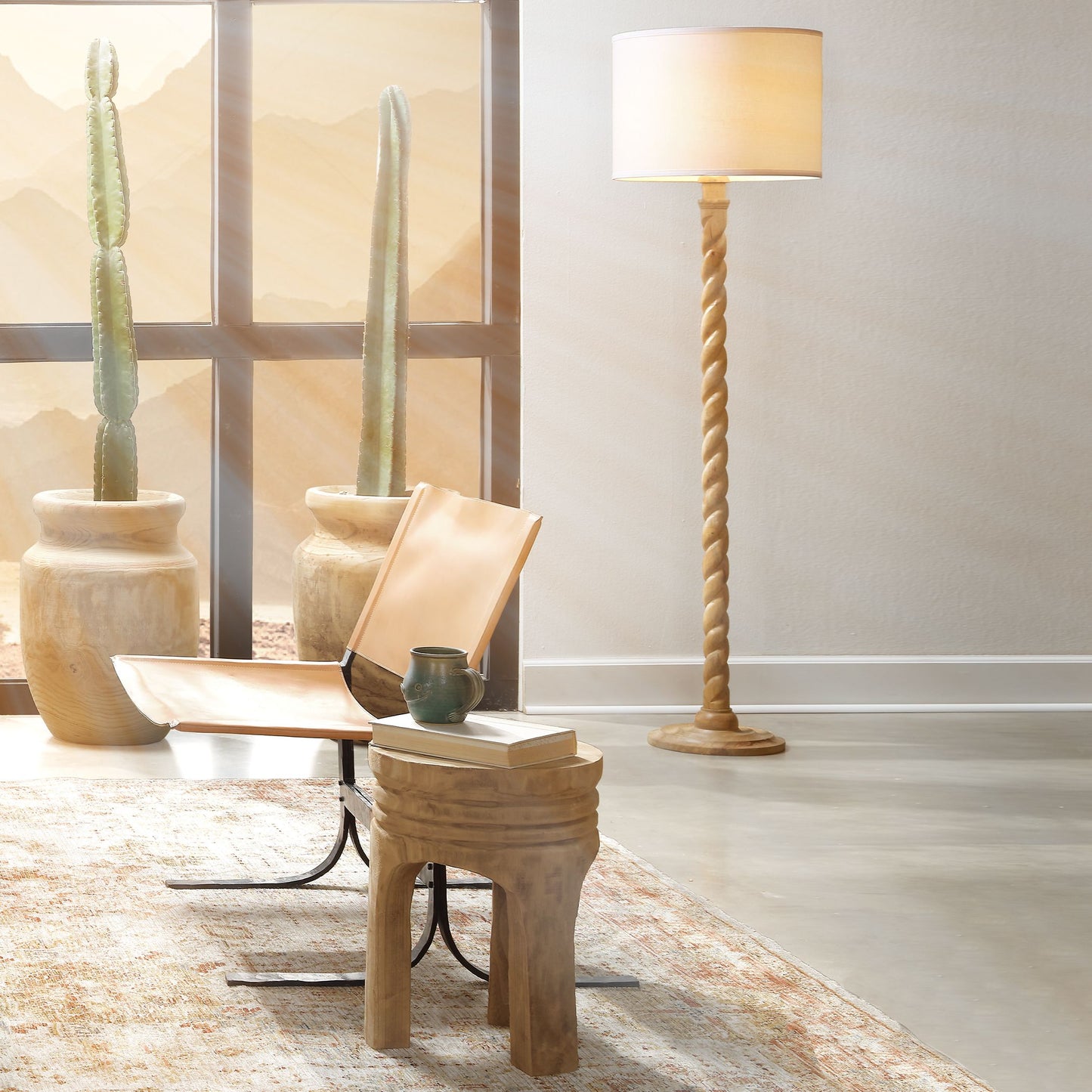 Abbas Natural Wood Side Table