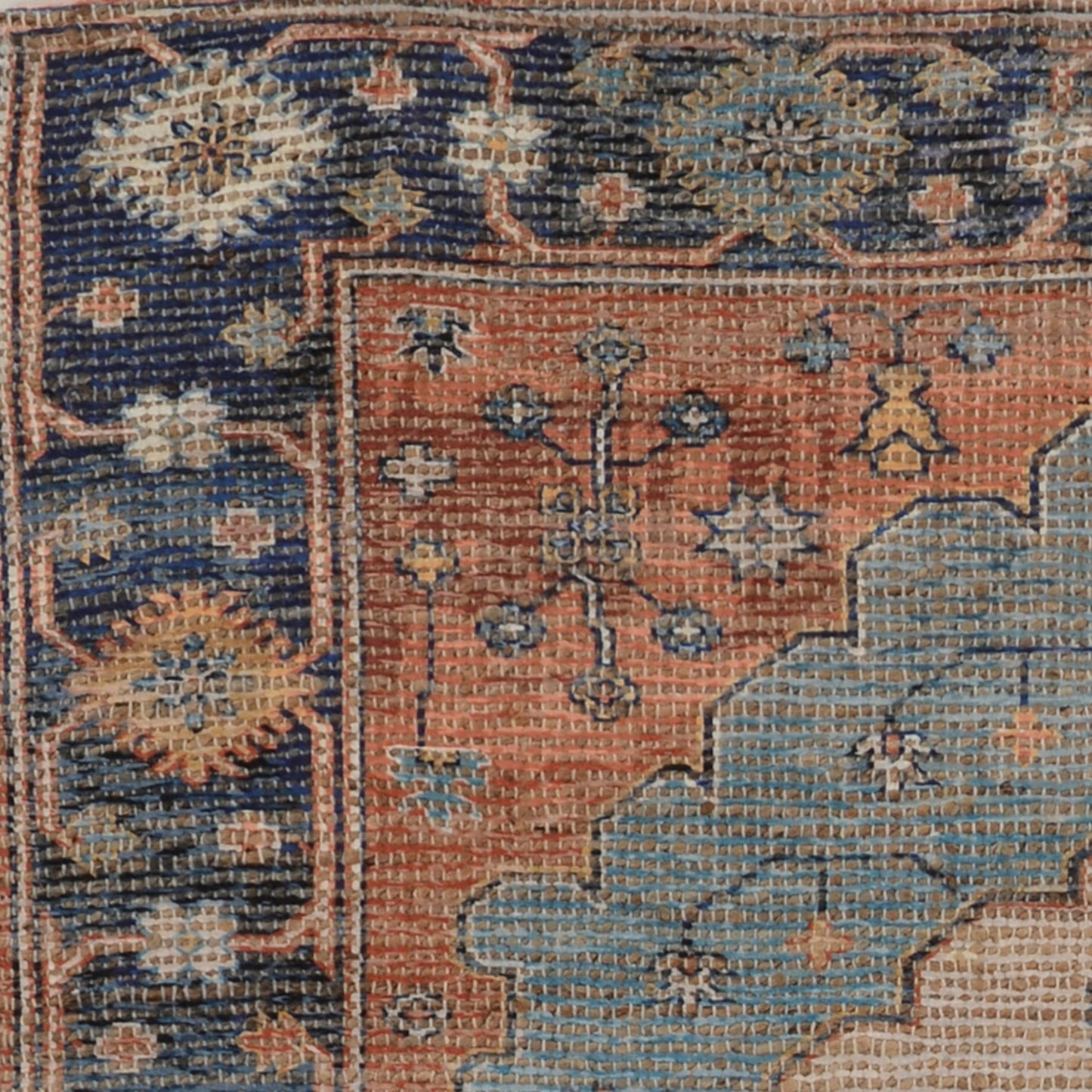 Amir Blue Medallion Handwoven Jute Rug