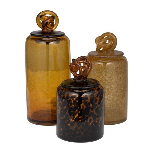 Cyrus Tortoise Blown Glass Canister 8"