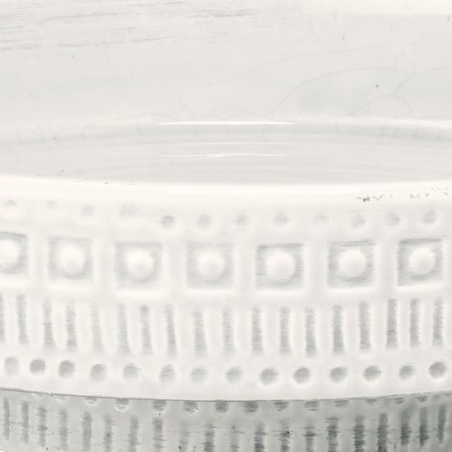 Volos White Ceramic Pedestal Bowl