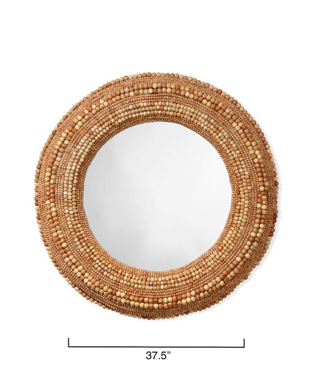 Eastwood Natural Beaded Round Mirror 37"