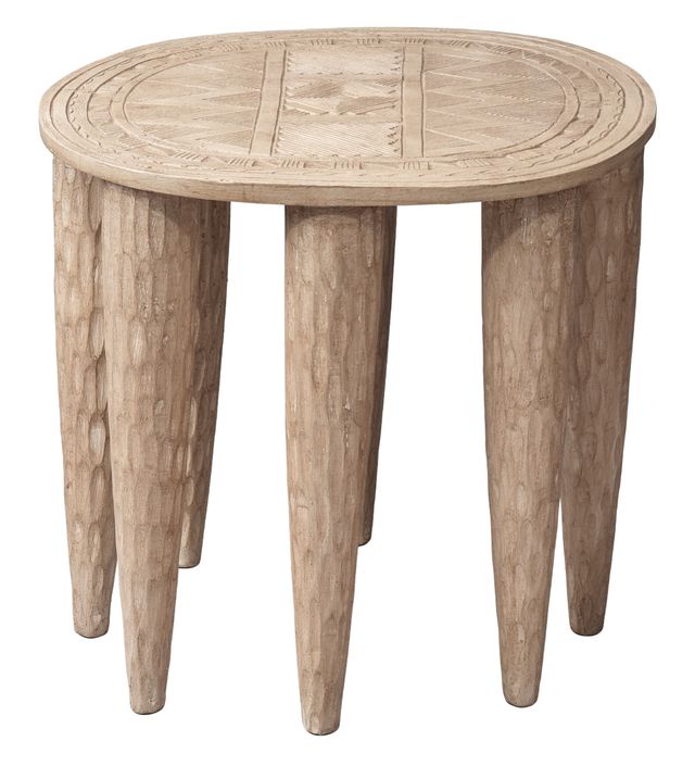 Anek Natural Etched Wood Table