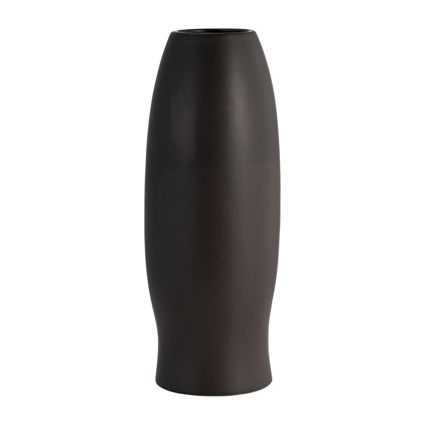 Janus Black Ceramic Vase 14"