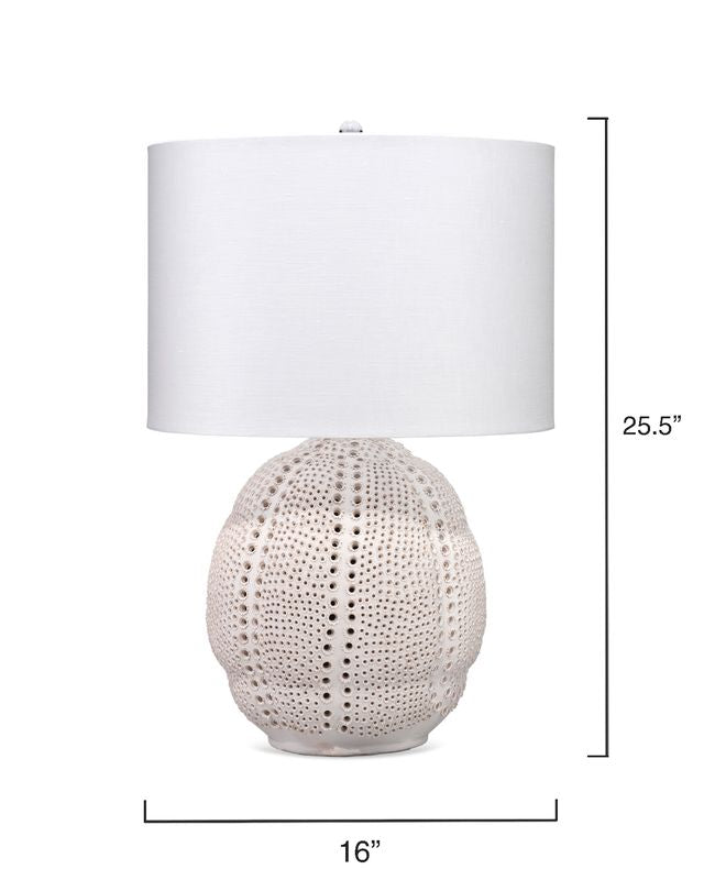 Aire Perforated White Ceramic Table Lamp