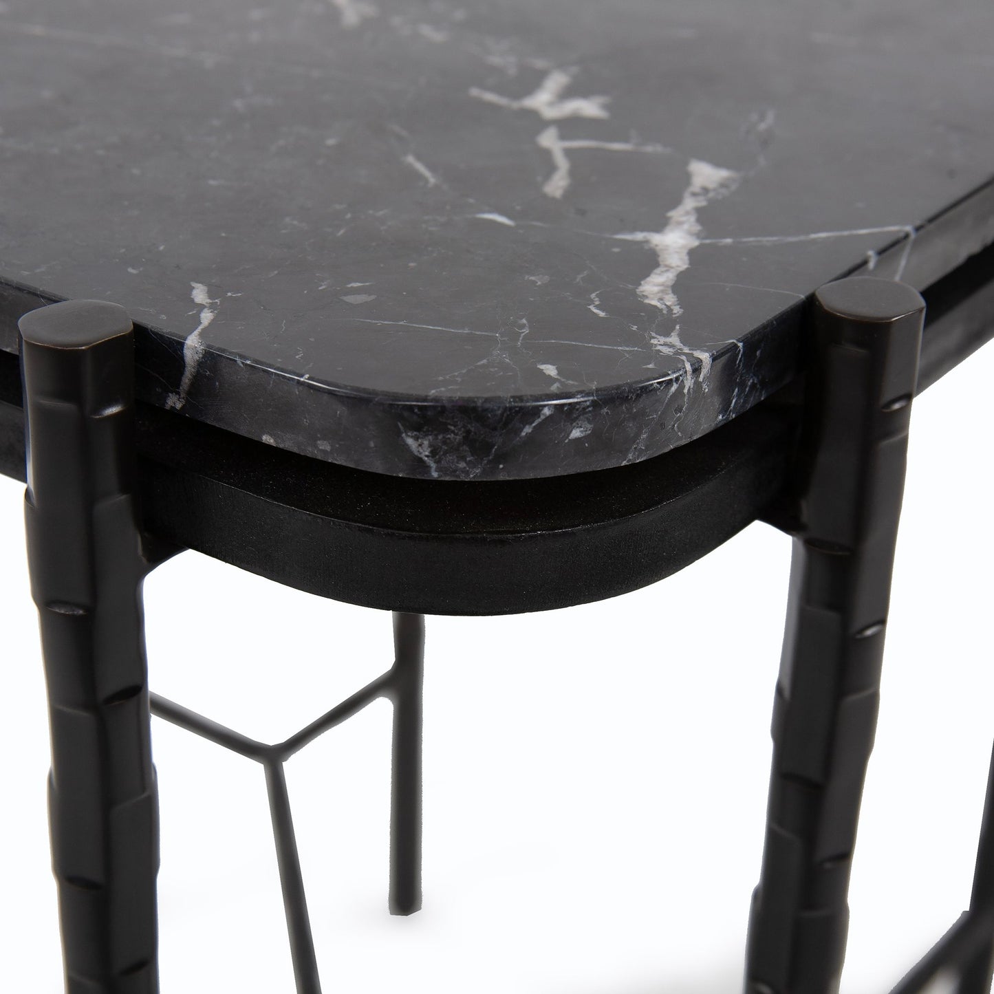Byron Black Marble Top Side Table