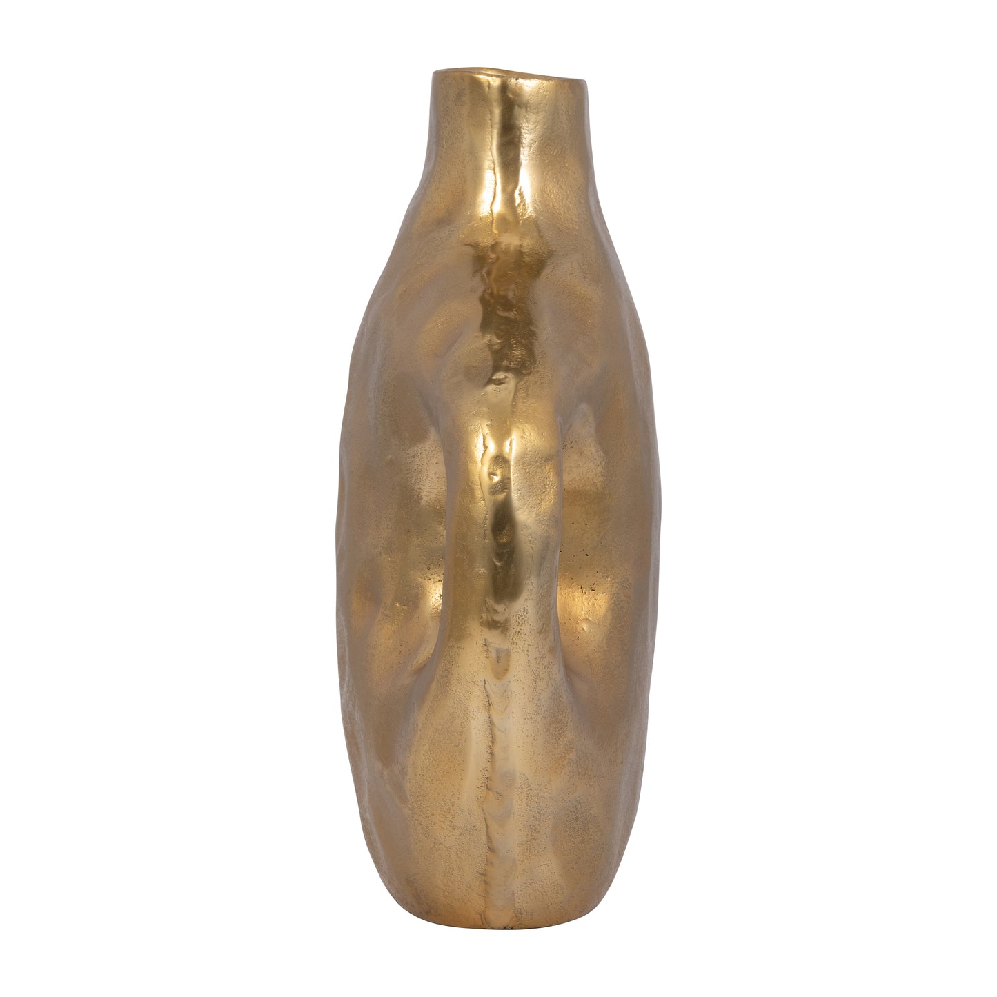 Agata Gold Metal Vase 14"