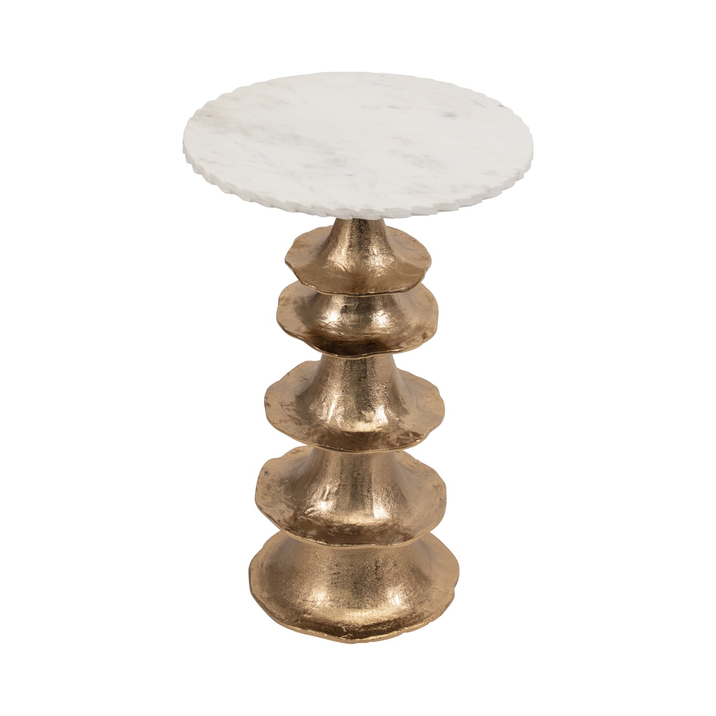 Minaret Marble + Gold Side Table