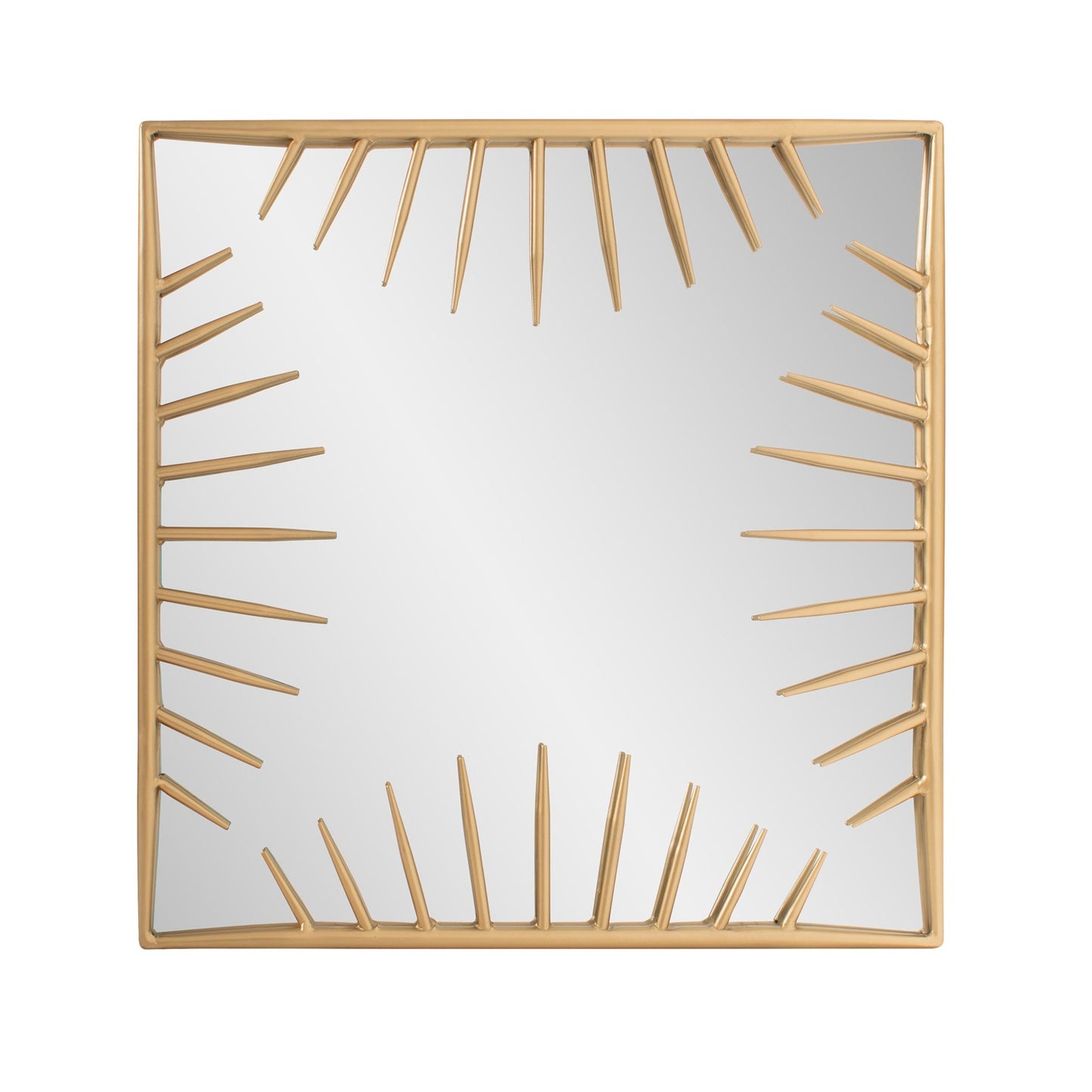 Square mirror with gold lashes