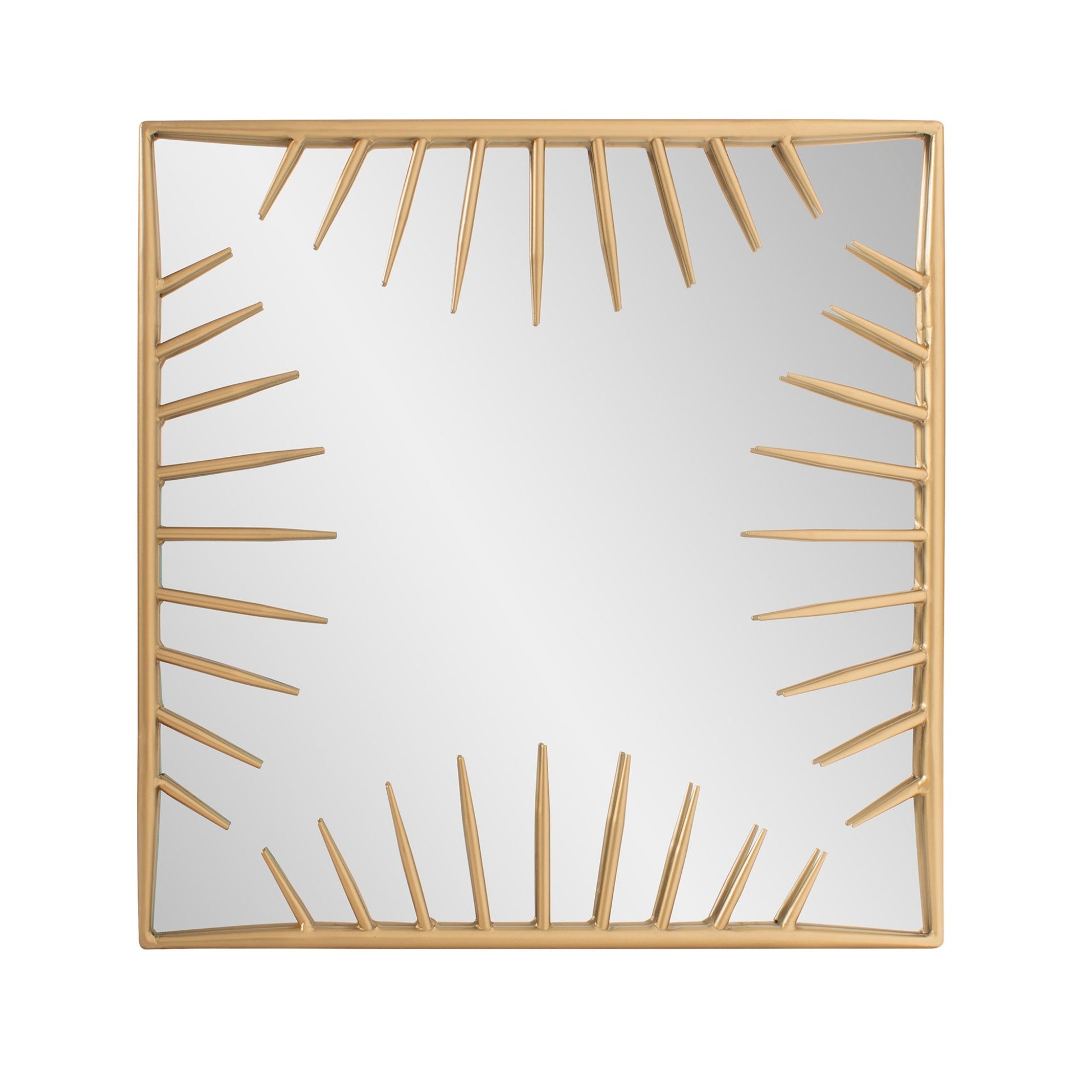 Square mirror with gold lashes