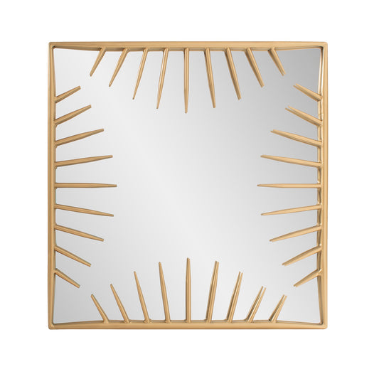 Square mirror with gold lashes
