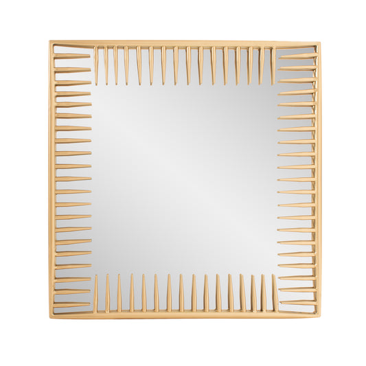 Sleek Spikes Gold Square Mirror