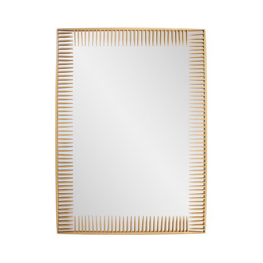 Sleek Spikes Gold Rectangular Mirror