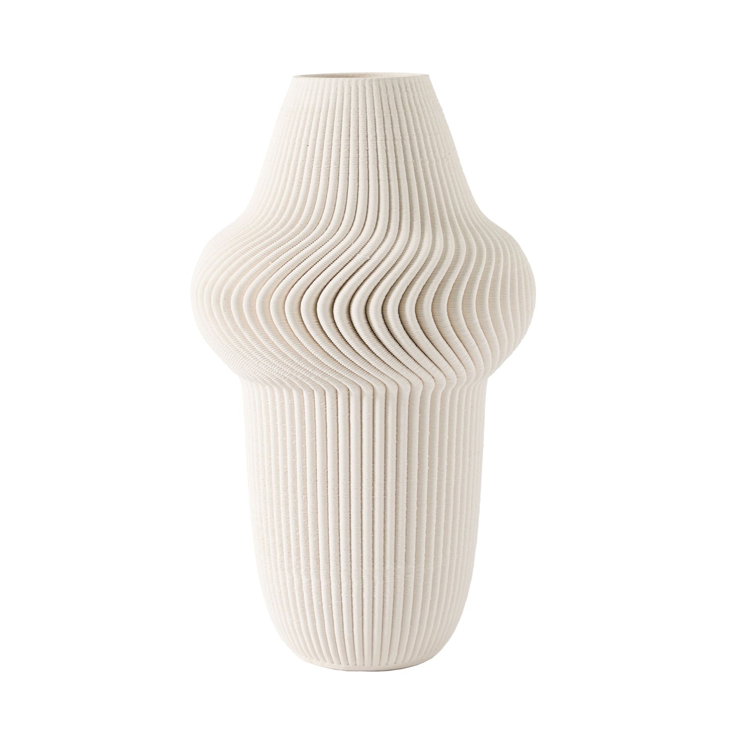 Revival White Porcelain 3D Printed Vase 14"