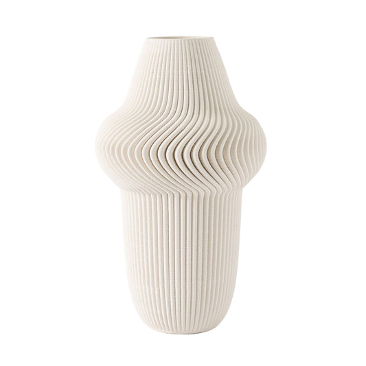 Revival White Porcelain 3D Printed Vase 14"