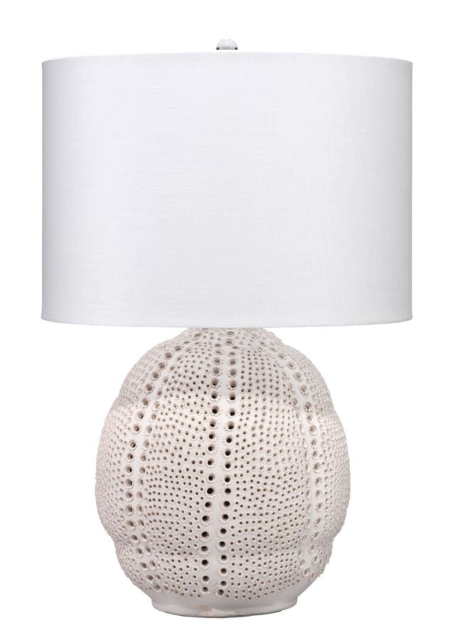 Aire Perforated White Ceramic Table Lamp