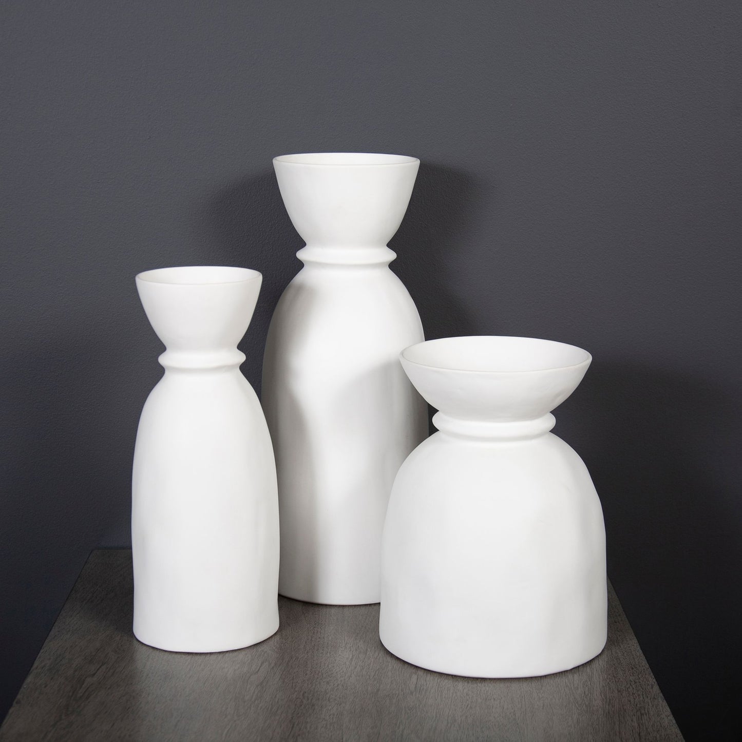 Torino Matte White Stoneware Vase 19"