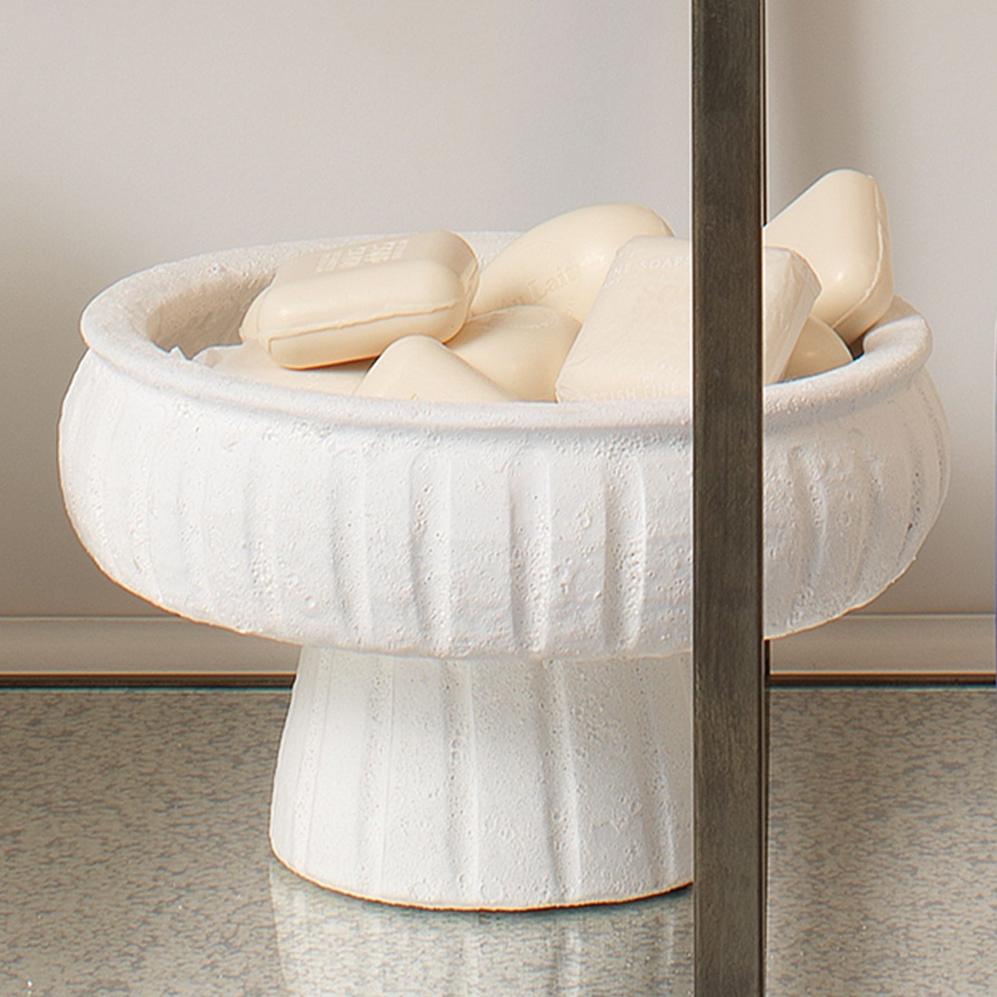 Milos White Ceramic Pedestal Bowl Sm