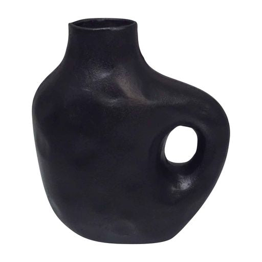 Agata Black Metal Vase 14"